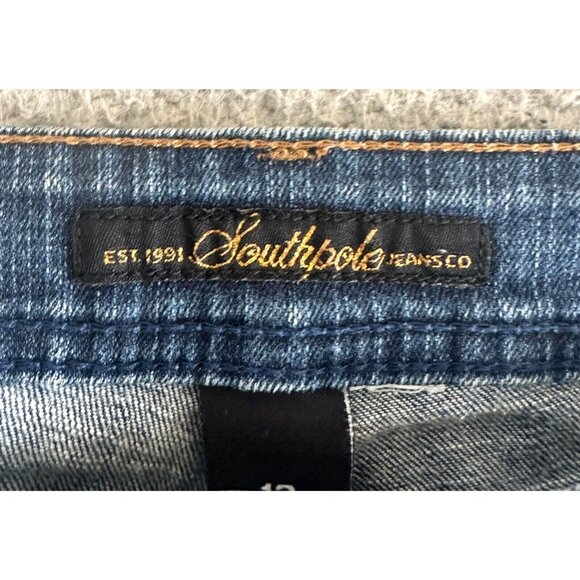 Y2K Southpole Capri Embroidered Gold Bling 90s Hip Hop Stretch Roll Up - Picture 6 of 16